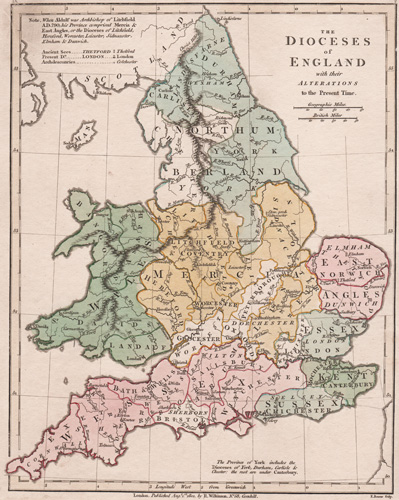 The Dioceses of England with their Alterations to the Present Time 1808